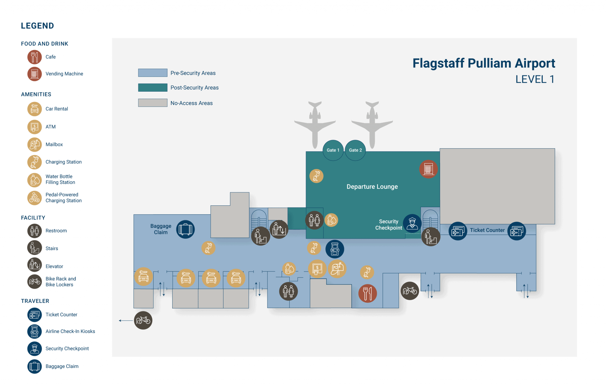 Terminal Map Flagstaff Pulliam Airport (FLG) Flagstaff, Arizona